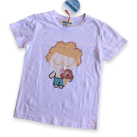 Kidzmoon Boys Tee Shirt Size 4T T-Shirt White Ice Cream Cone Eating Swim NEW - Picture 3 of 7